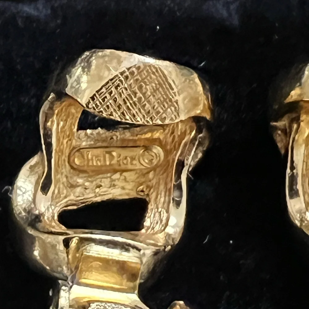 Dior Gold and Silver Crystal Earrings - Picture 2 of 2